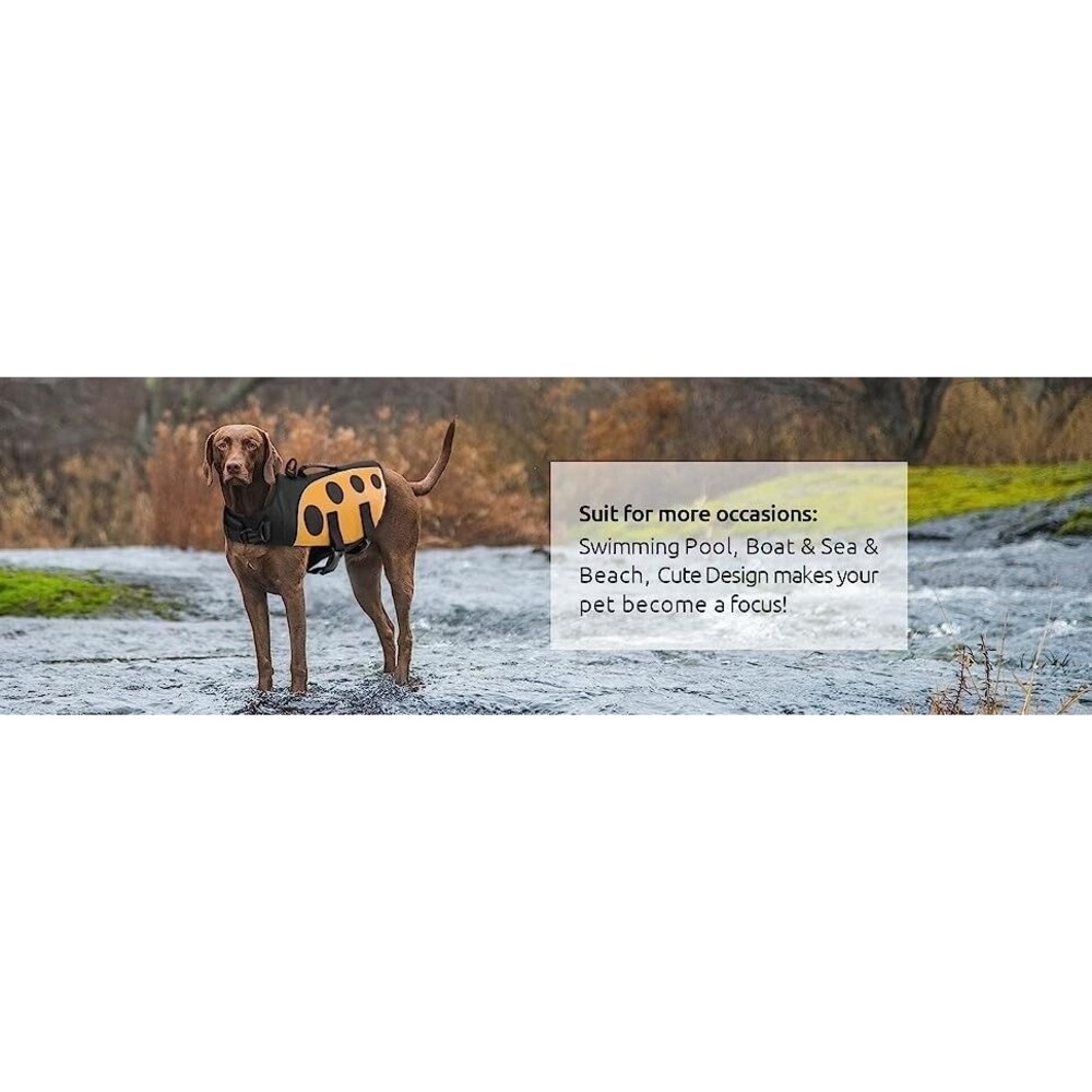 ASENKU Dog Life Jacket Pet Safety Vest Ripstop Flotation Pet Swimsuit, Size M - Picture 9 of 9